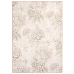 Muted Floral Beige Eco-Washable Rug 1