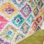 Hug Rug Painted Ikat Machine Washable Rug Design