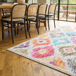 Hug Rug Painted Ikat Washable Dining Room Rug