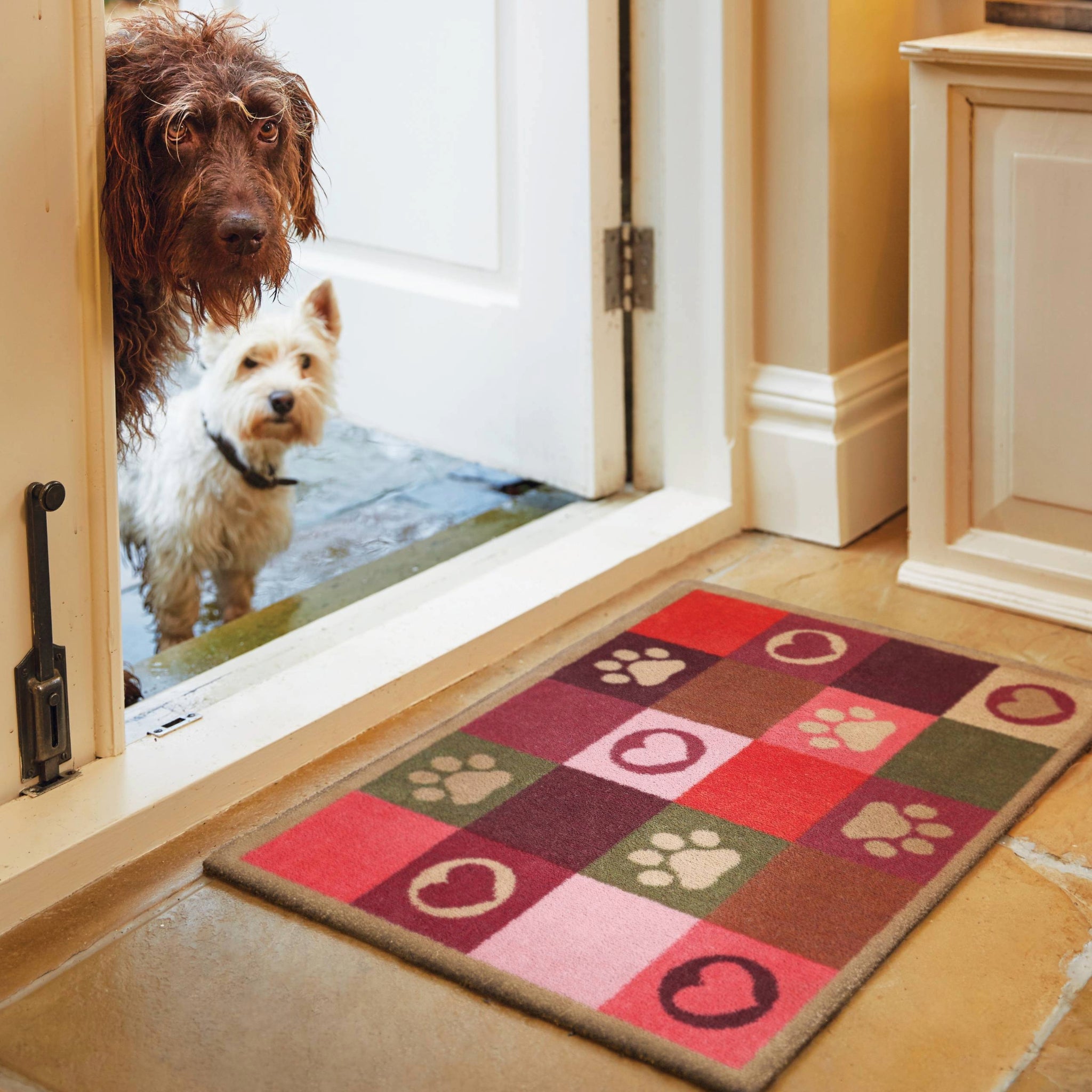 Hug Rug Patchwork Paws Washable Indoor Doormat