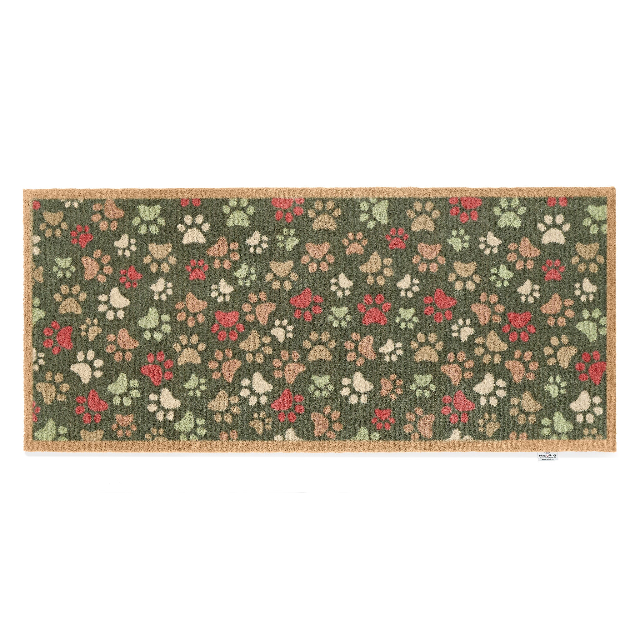 Hug Rug Green Paws For Love Washable Runner