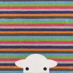 Close up image of the pattern on a Peep Stripe Herdy washable doormat from Hug Rug