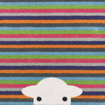 Close up image of the pattern on a Peep Stripe Herdy washable doormat from Hug Rug