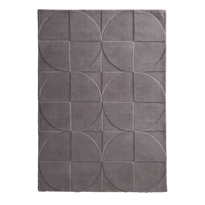 Penny Rug – 100% wool hand-tufted rug in Infinity blue with sculpted 3D geometric pattern.