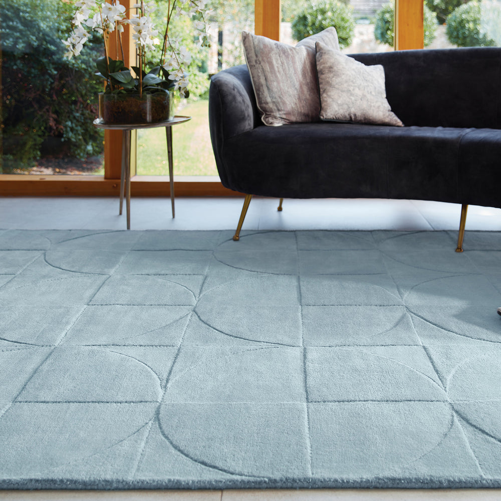 Penny Rug Steel Blue