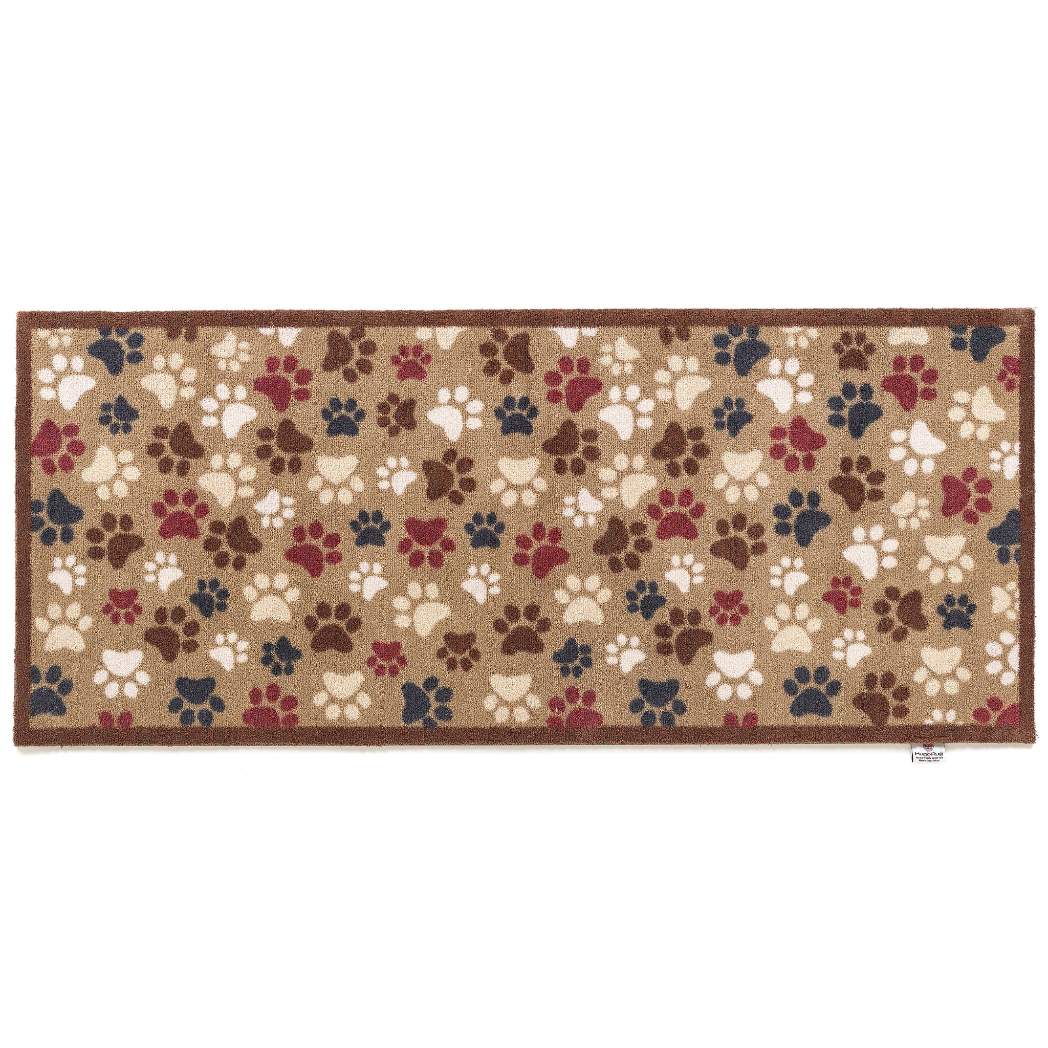 Overhead image of a brown Pet 45 washable runner from Hug Rug
