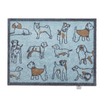 Overhead image of a blue Pet 75 washable doormat from Hug Rug