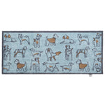 Overhead image of a blue Pet 75 washable runner from Hug Rug