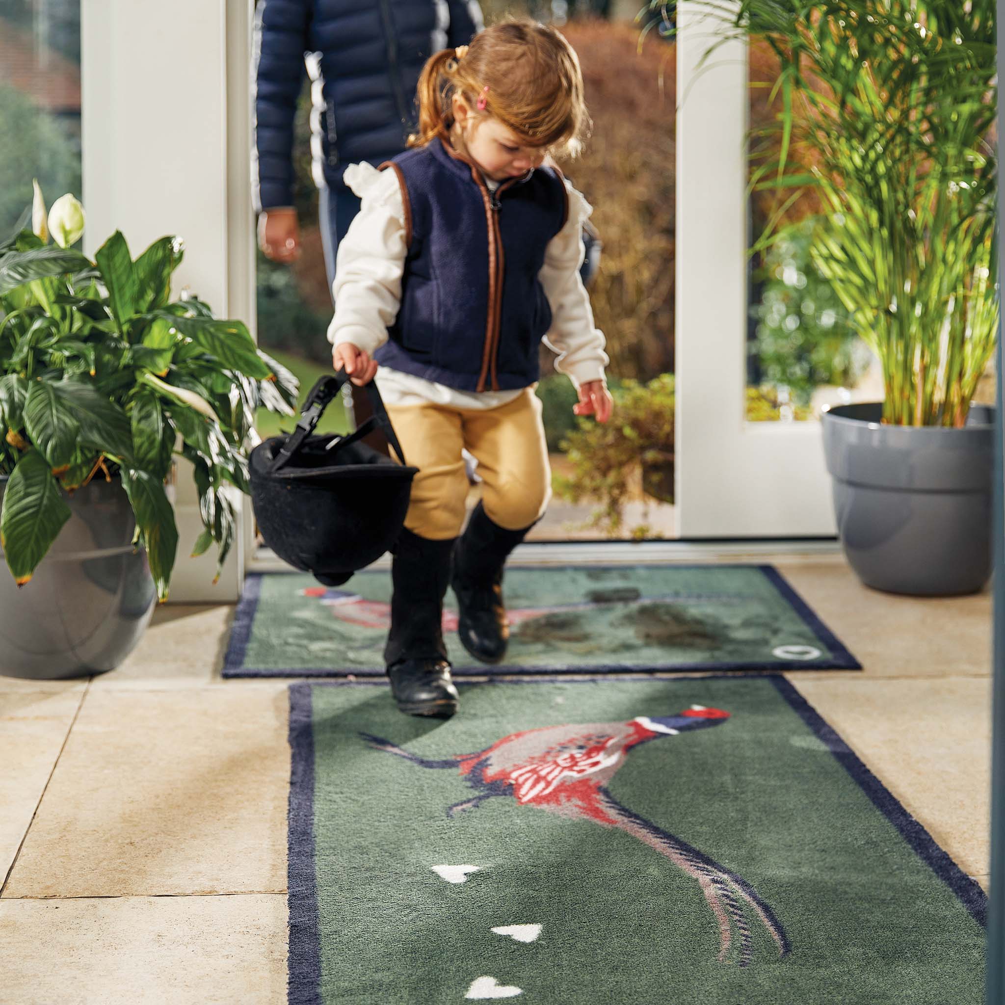 Pheasant Green 2 Washable Doormat 2