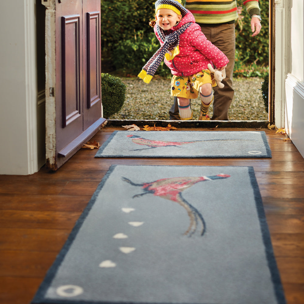 Pheasant 1 Grey Washable Doormat 2