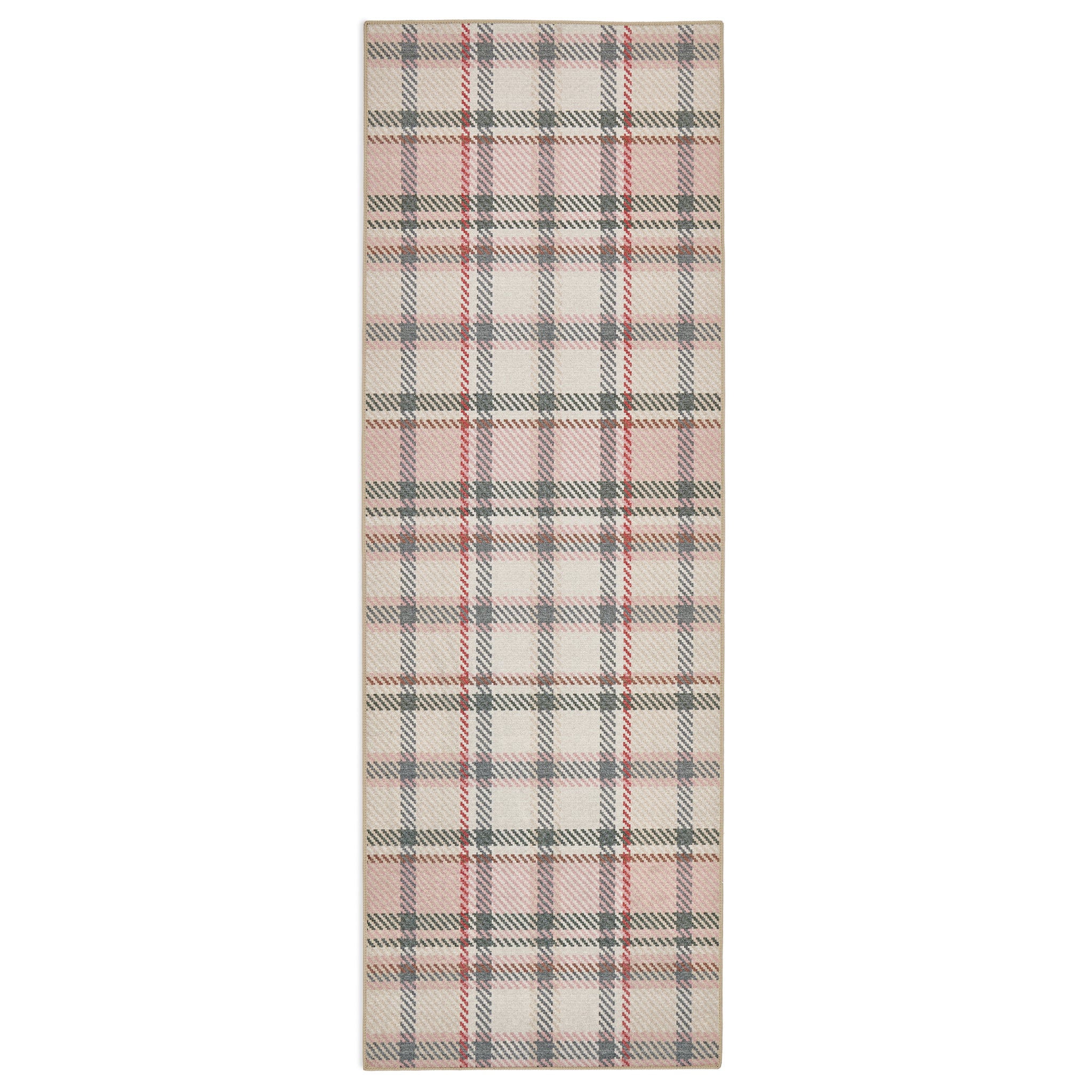 Isla Plaid Pink Eco-Washable Rug