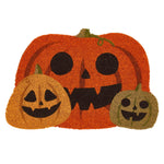 Discover the Pumpkin Halloween Coir Doormat in Orange- a coir mat with a graphic pumpkin design. 