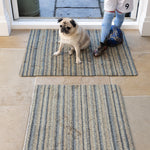 Ribbon Grey Striped Washable Doormat 4