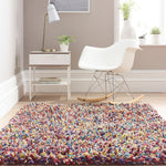 Rocks Shaggy Wool Rug Multi 2