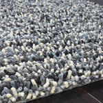 Rocks Shaggy Wool Rug Grey 4