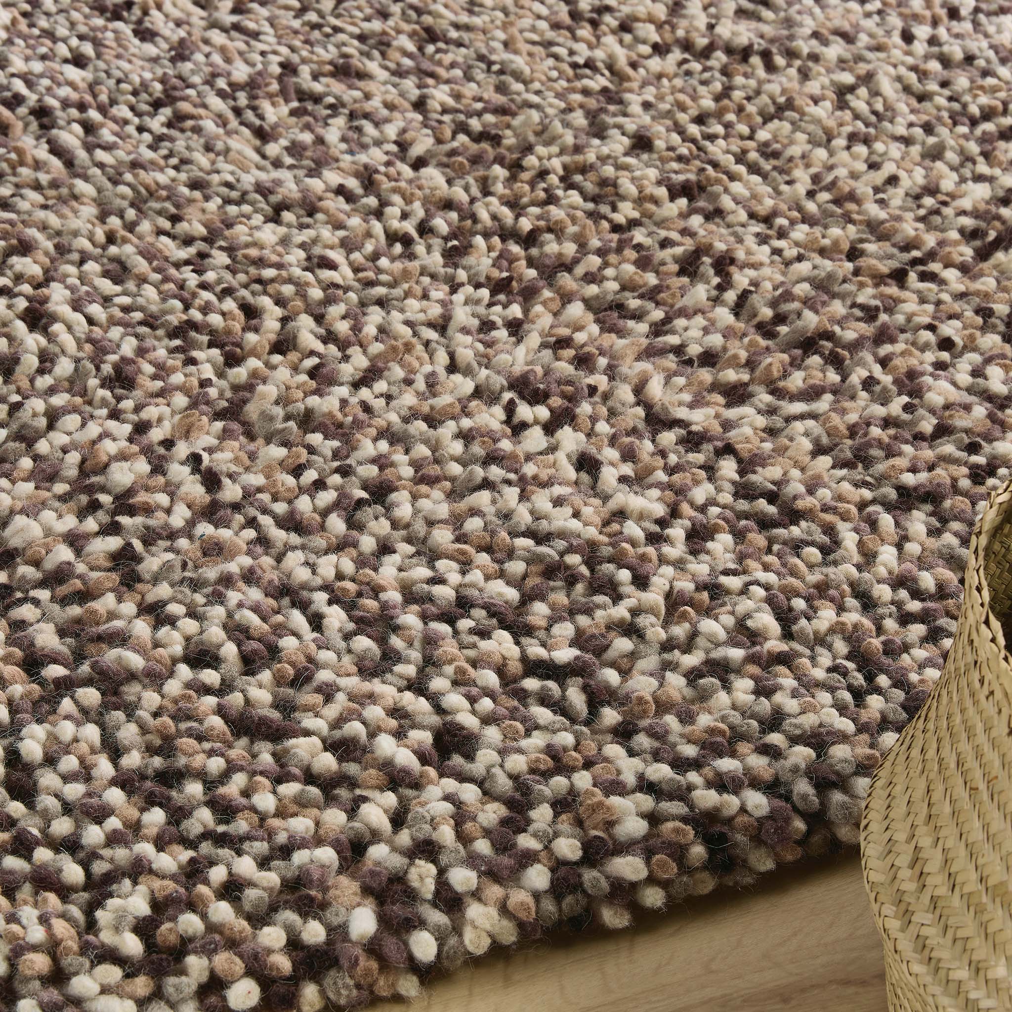 Rocks Shaggy Wool Rug Natural 3