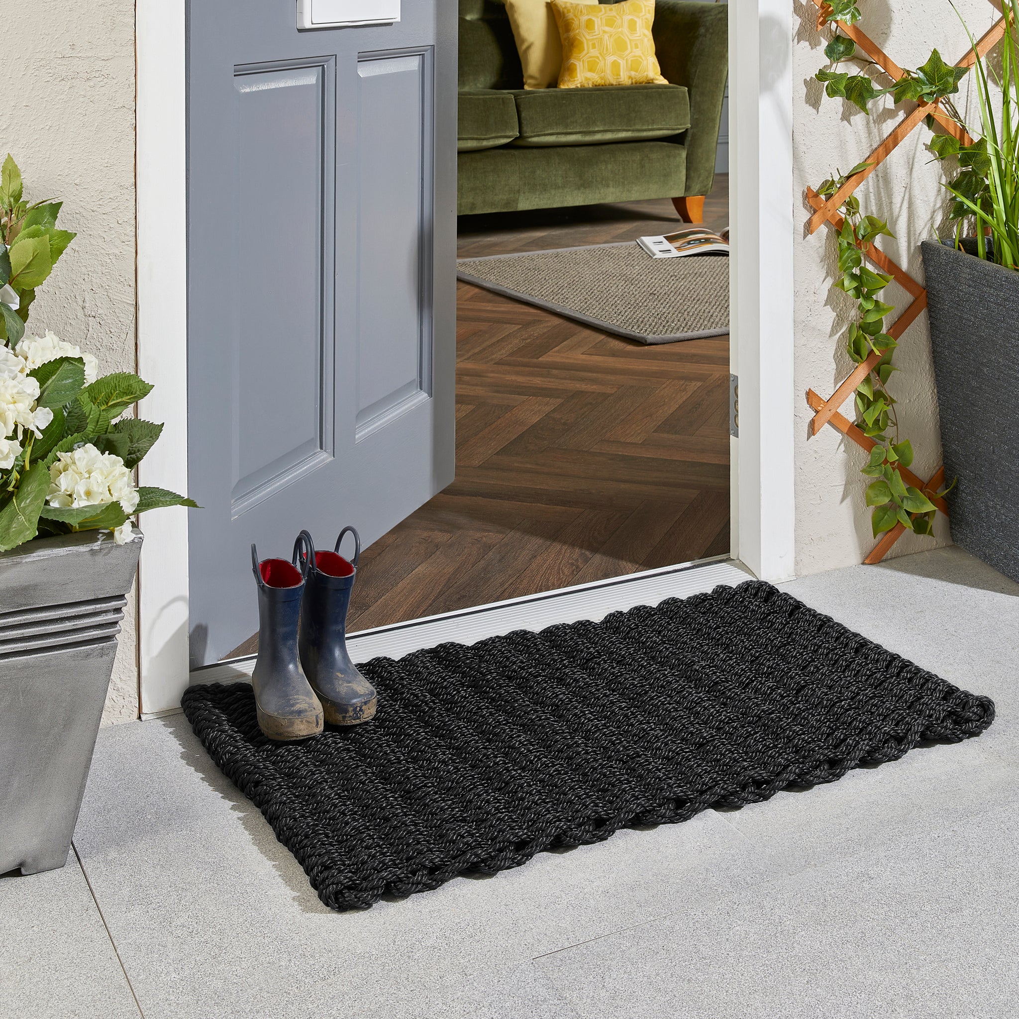 Outdoor Rope Mat Black