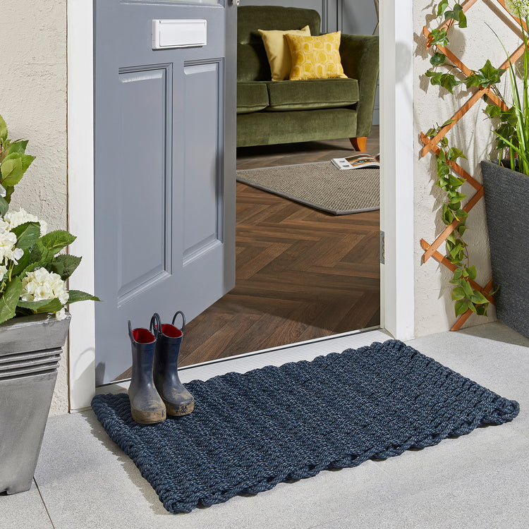 Outdoor Rope Mat Navy Blue