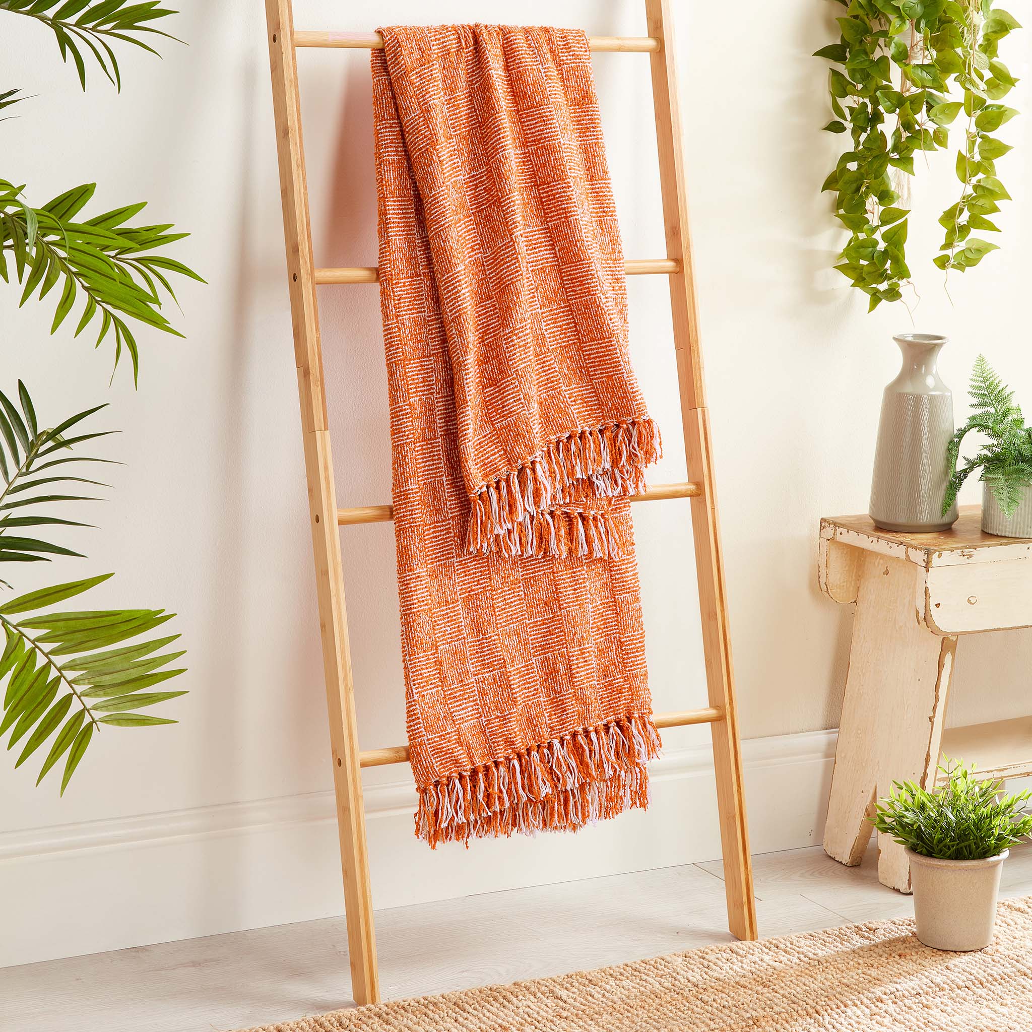 Crosshatch Throw Rust