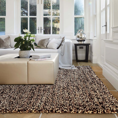 Rocks Shaggy Wool Rug Natural 2