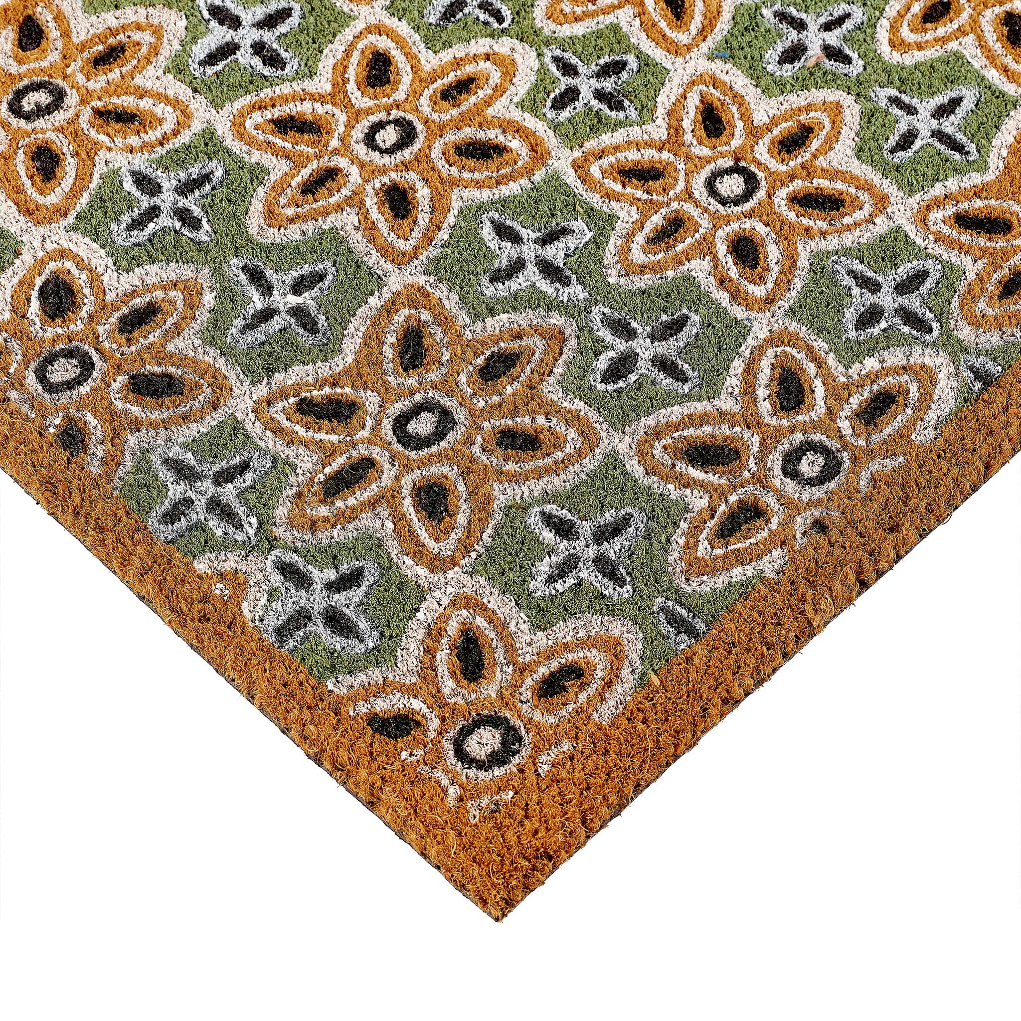 Sage Green Woodblock Coir Doormat 4