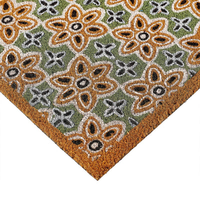 Sage Green Woodblock Coir Doormat 4