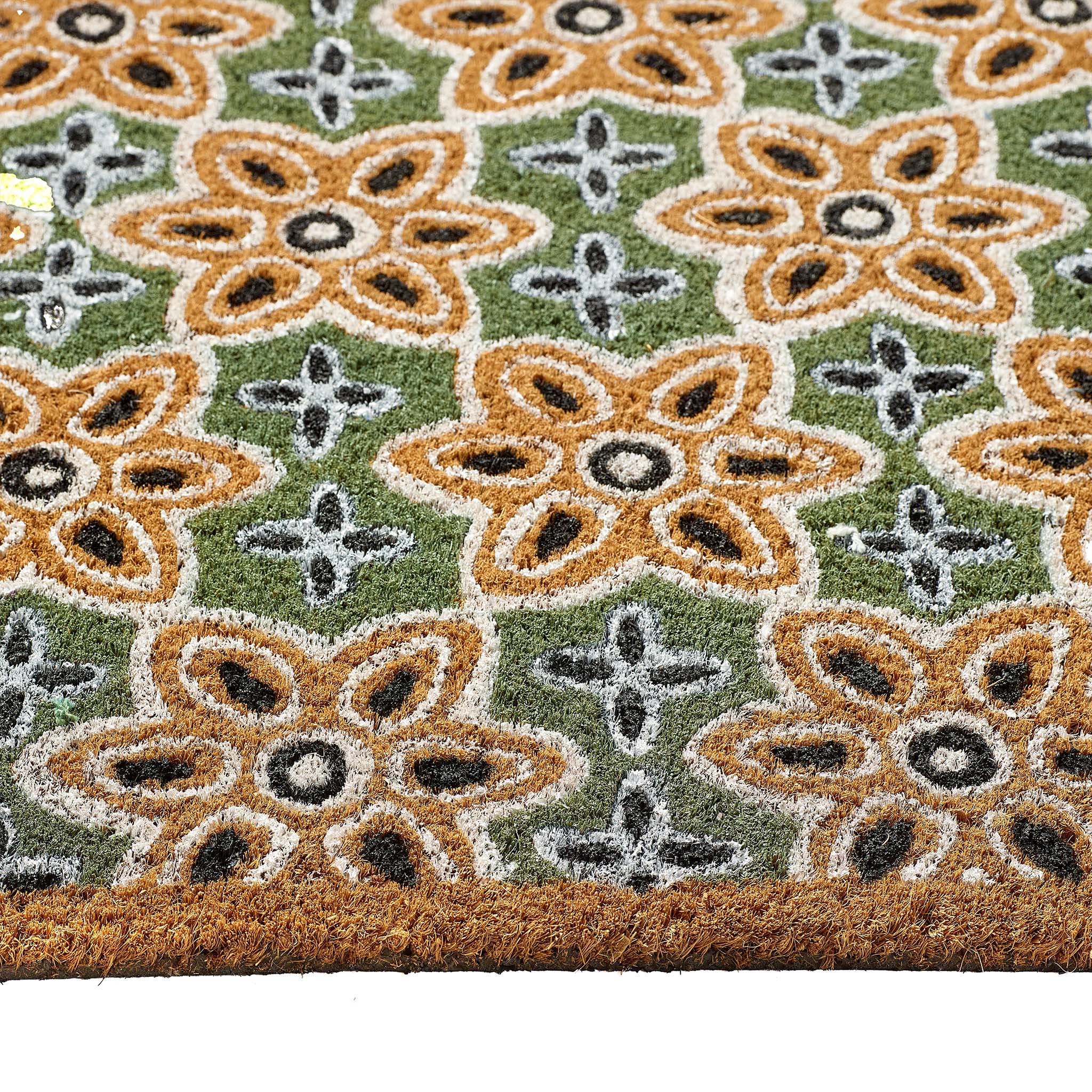 Sage Green Woodblock Coir Doormat 3