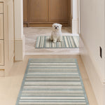 Sage Green Stripe Washable Doormat 2