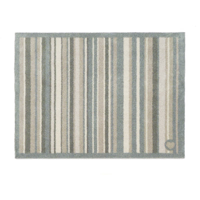 Sage Green Stripe Washable Doormat 1
