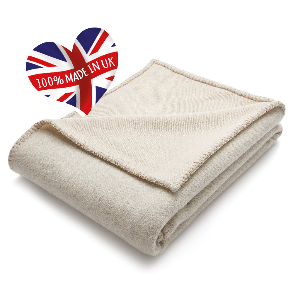 Luxury Wool Throw Ash and Sandstone 2