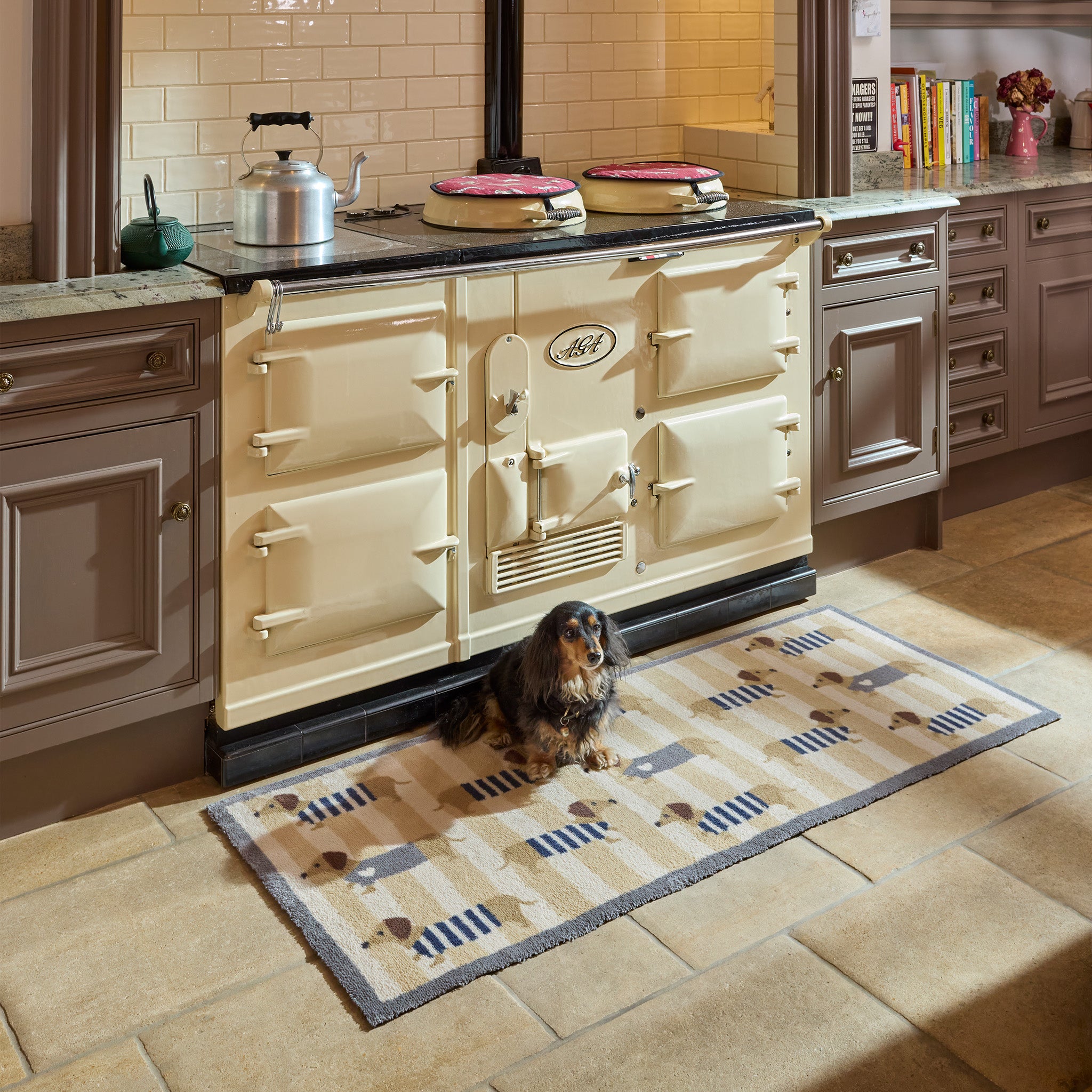 Hug Rug Beige Sausage Chic Washable Kitchen Runner
