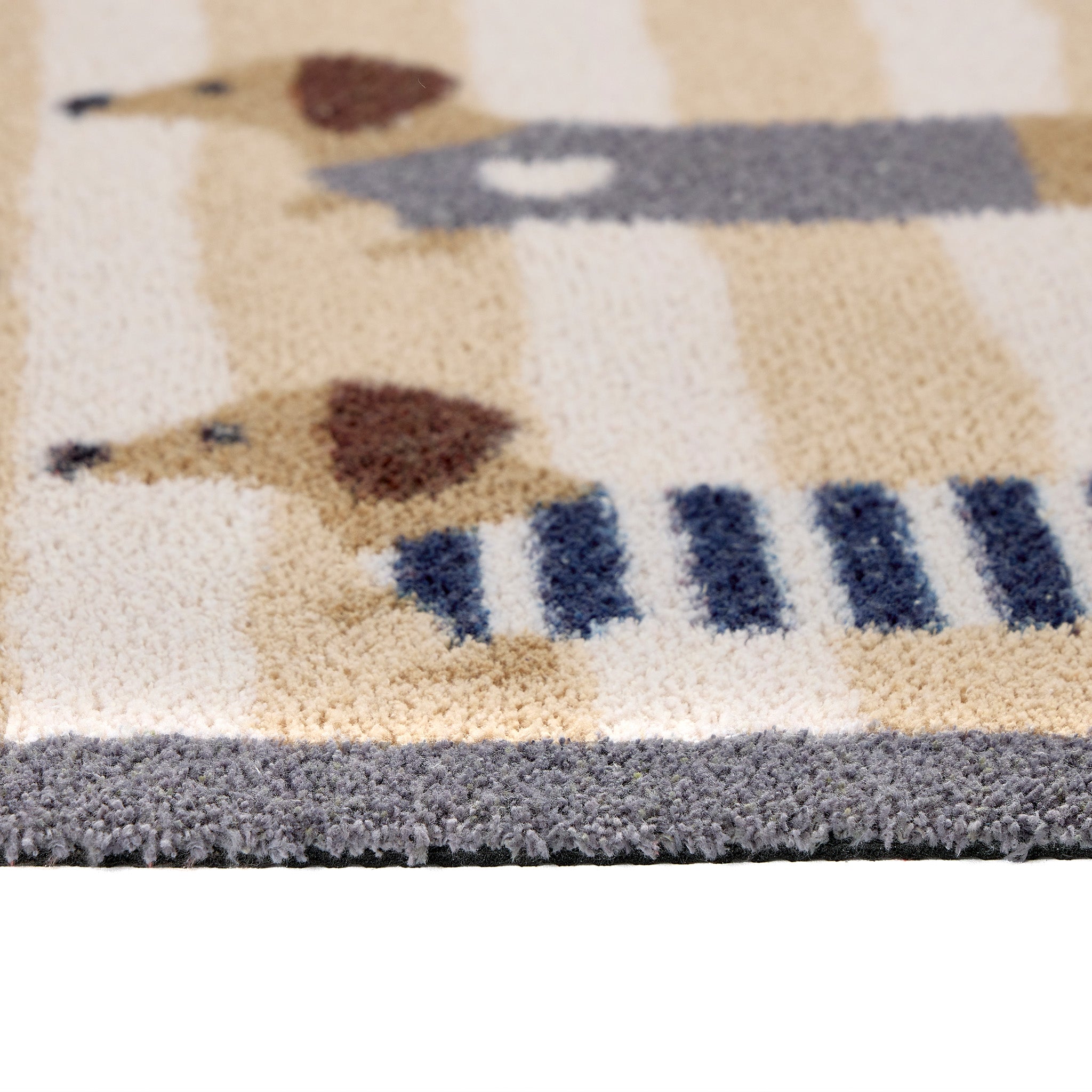 Hug Rug Beige Sausage Chic Washable Doormat Texture Close Up