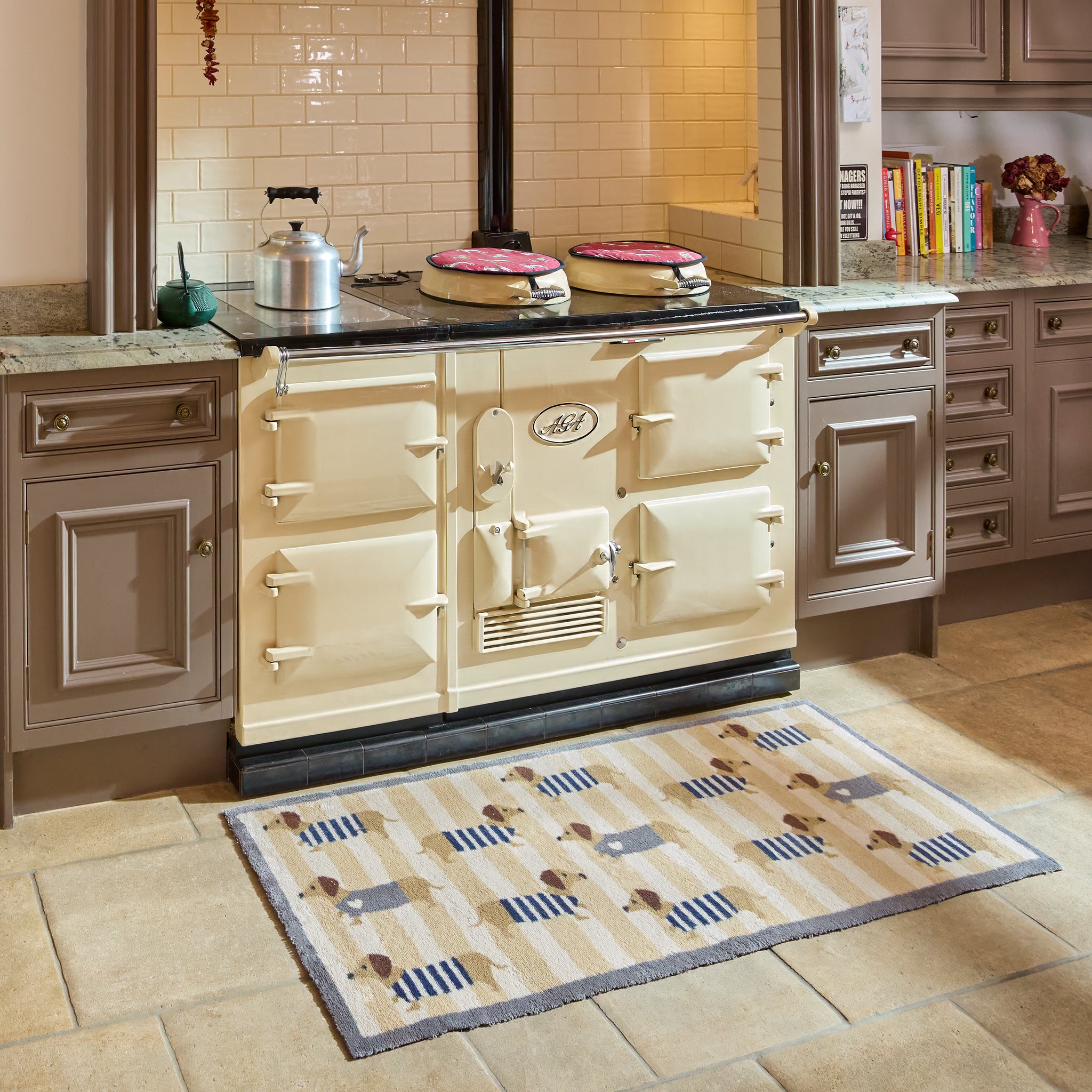Hug Rug Beige Sausage Chic Washable Kitchen Runner Rug