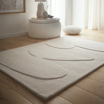 Sculptured Wool Rug- 100% Wool Cut pile, hand-tufted rug with a patterned design. 
