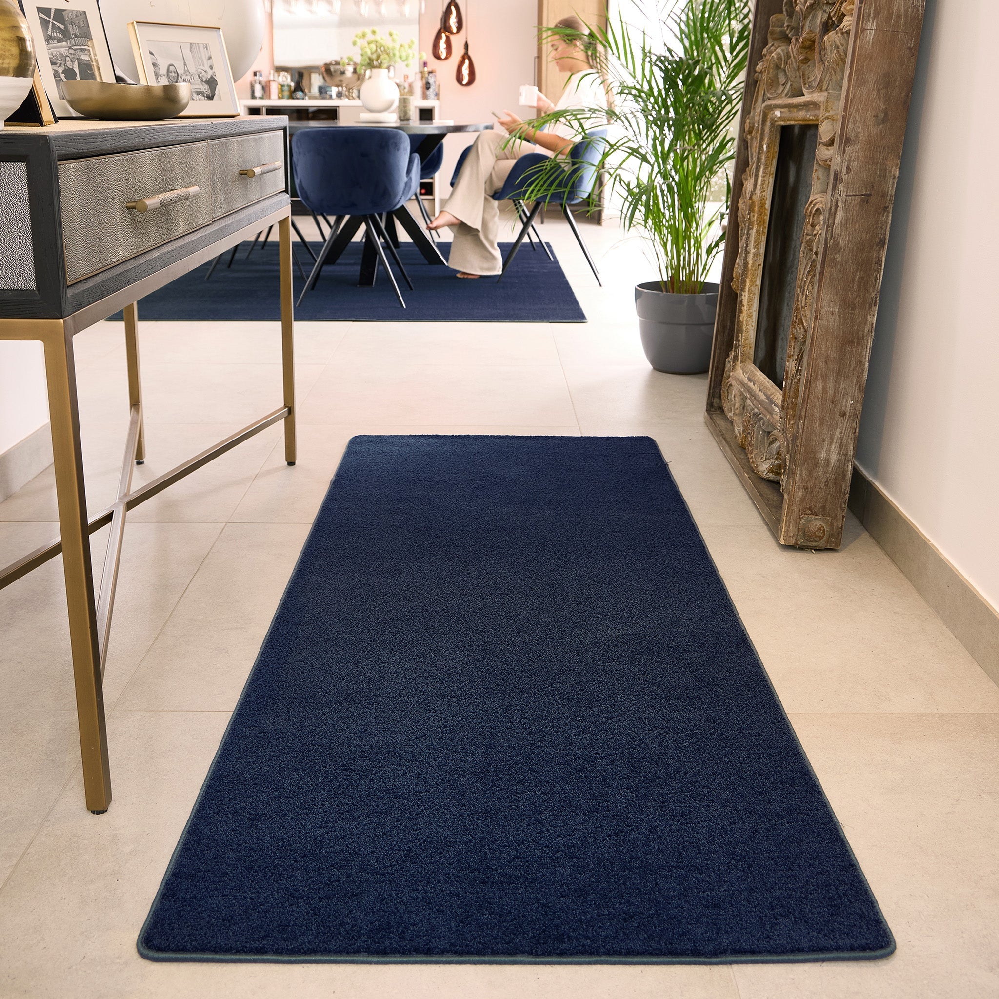 Sense Washable Rug French Navy Blue 5