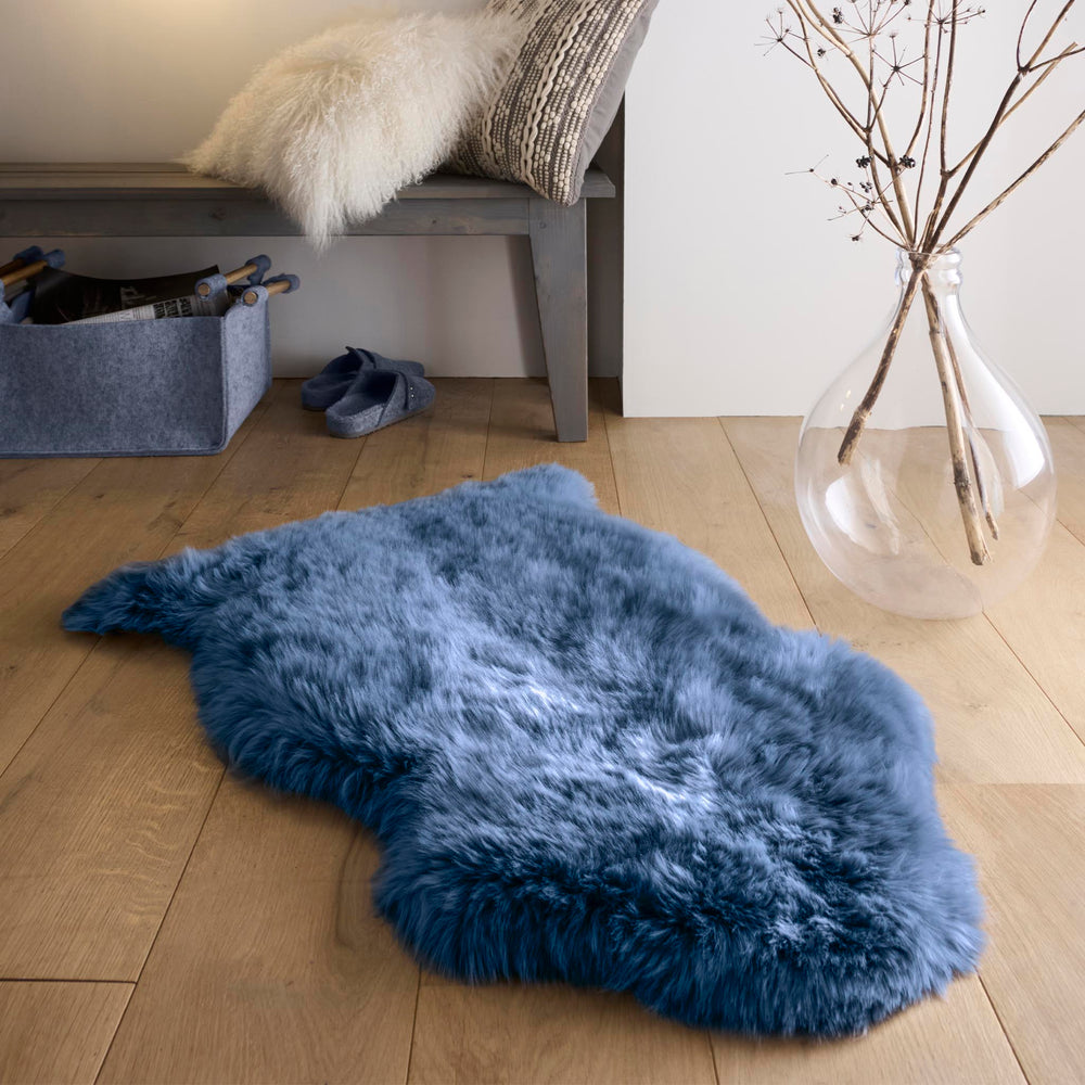 Genuine Sheepskin Rug Navy