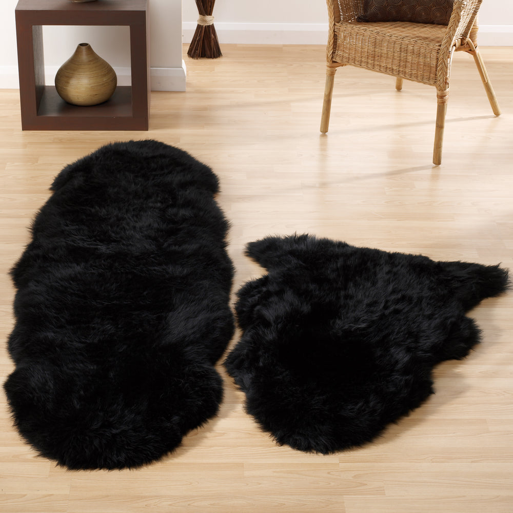 Genuine Sheepskin Rug Black