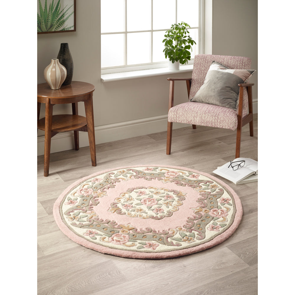 Shensi Aubusson Rug in Pink 9