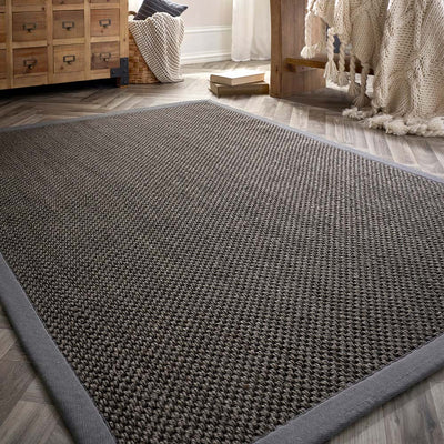 Sisal Rug Grey with Dark Grey Border 2