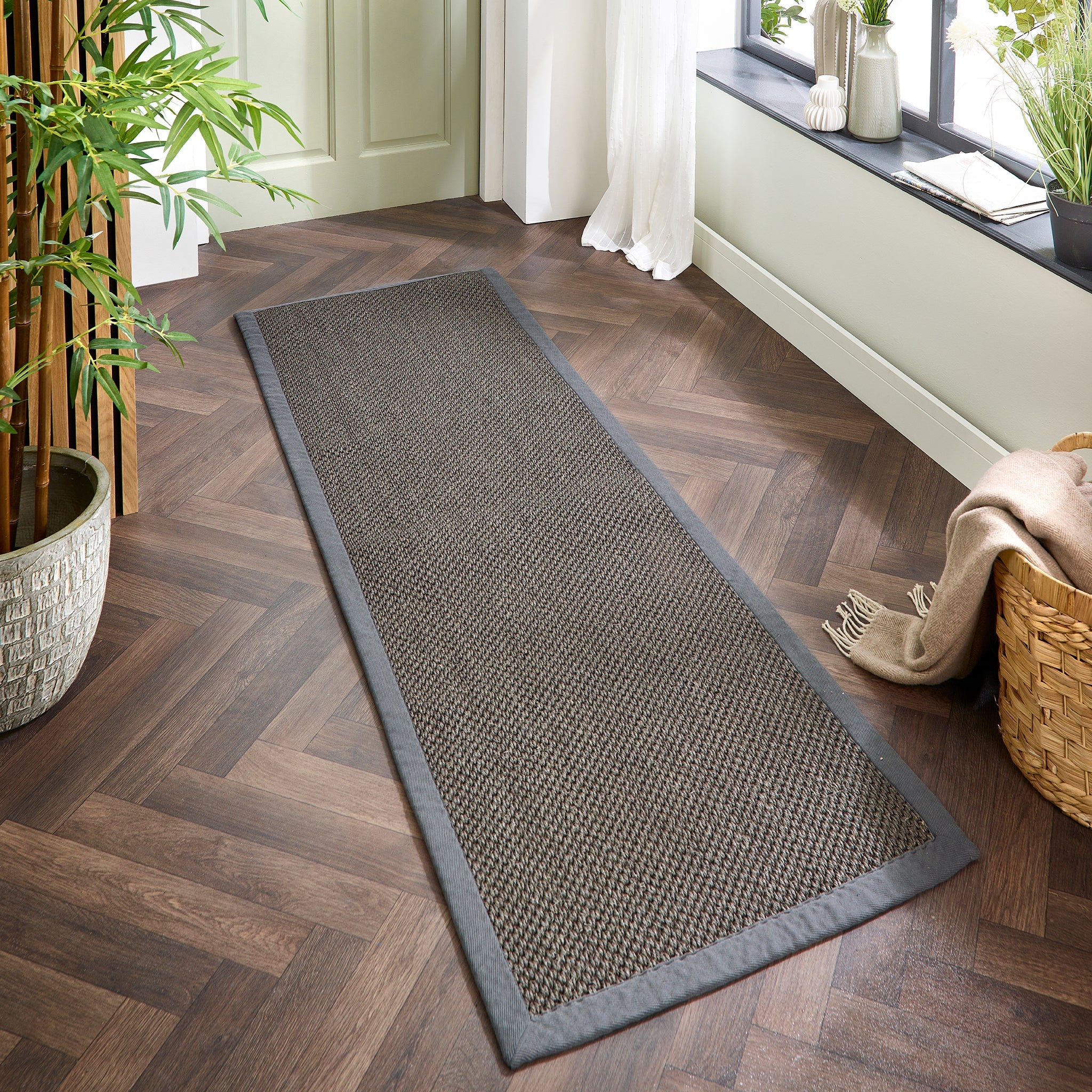 Sisal Runner Grey with Dark Grey Border 6