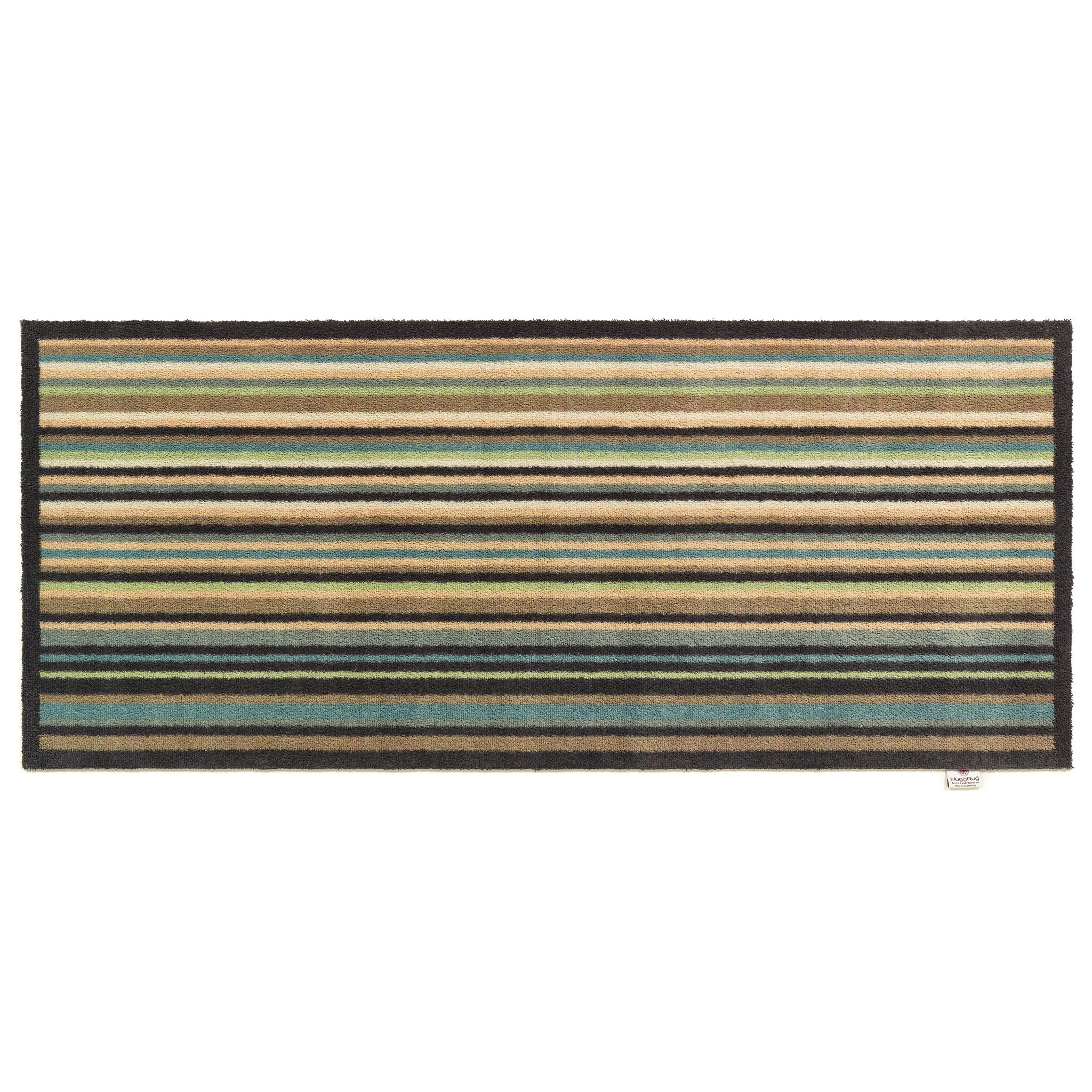 Stripe 84 Blue Green Washable Runner 7