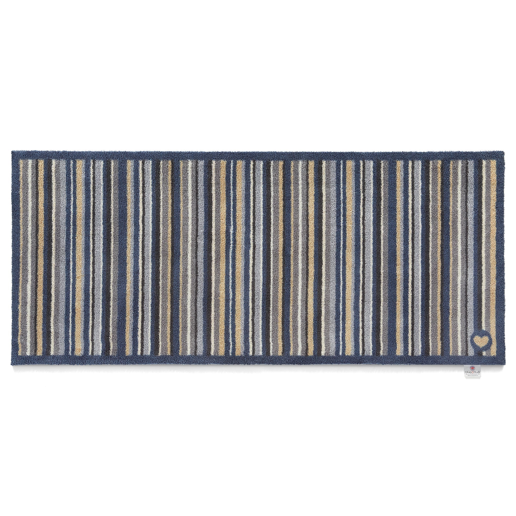 Stripe 88 Blue Grey Washable Runner 4