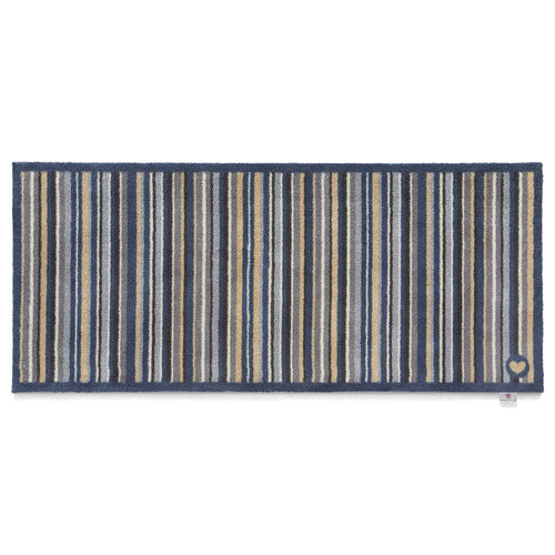 Stripe 88 Blue Grey Washable Runner 4