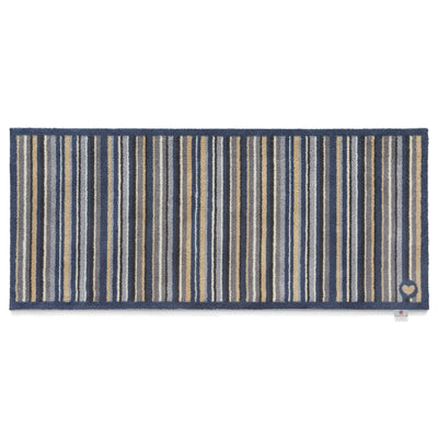 Stripe 88 Blue Grey Washable Runner 4