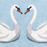 Swan 1 Blue Cotton Washable Doormat 4