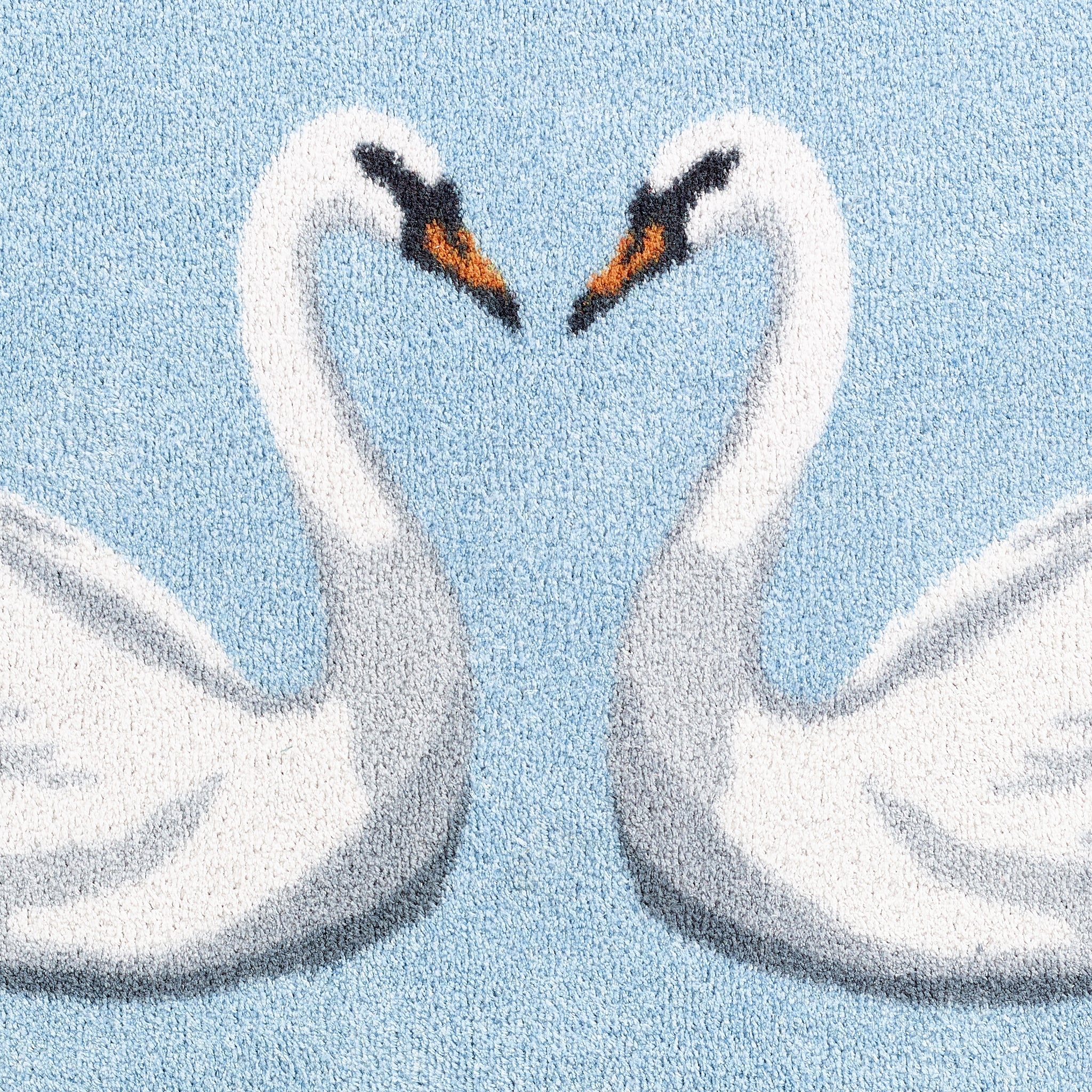 Swan 1 Blue Cotton Washable Doormat 4