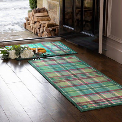 Tartan - Green Washable Doormat 2