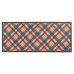 Overhead of Hug Rug black tartan paw washable runner