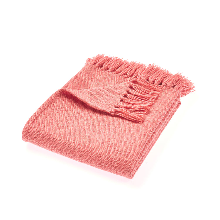 Plain Throw Coral Pink Hug Rug Woven Hug at Home