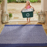 Trellis Washable Rug Navy 2